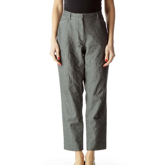 White House Black Market Pants - White House Black Market Black White Knit Straight Leg Dress Pants